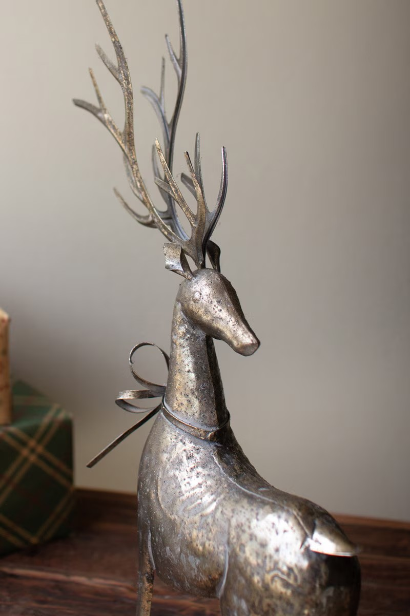 Silver Metal Reindeer