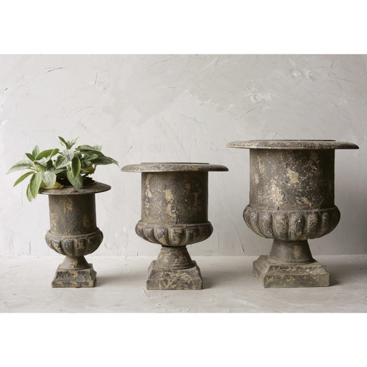 Distressed Metal Urn