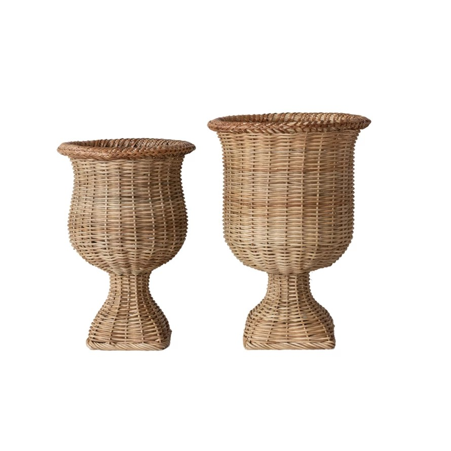Woven Rattan Urns