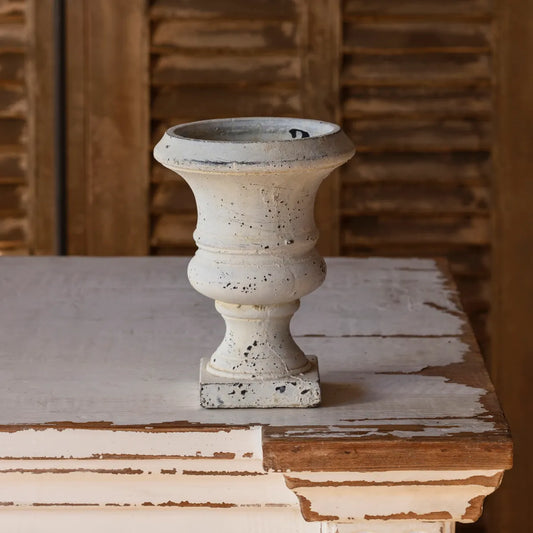 Small Concrete Urn White