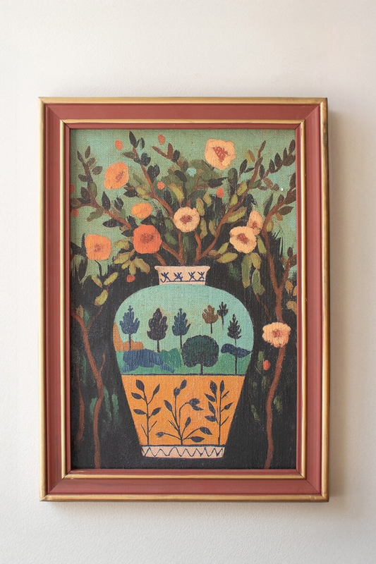 Framed Floral Jar