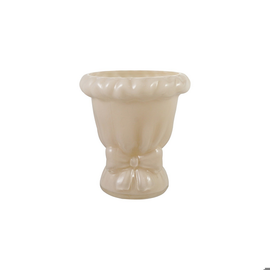 White Opaque Bow Vase