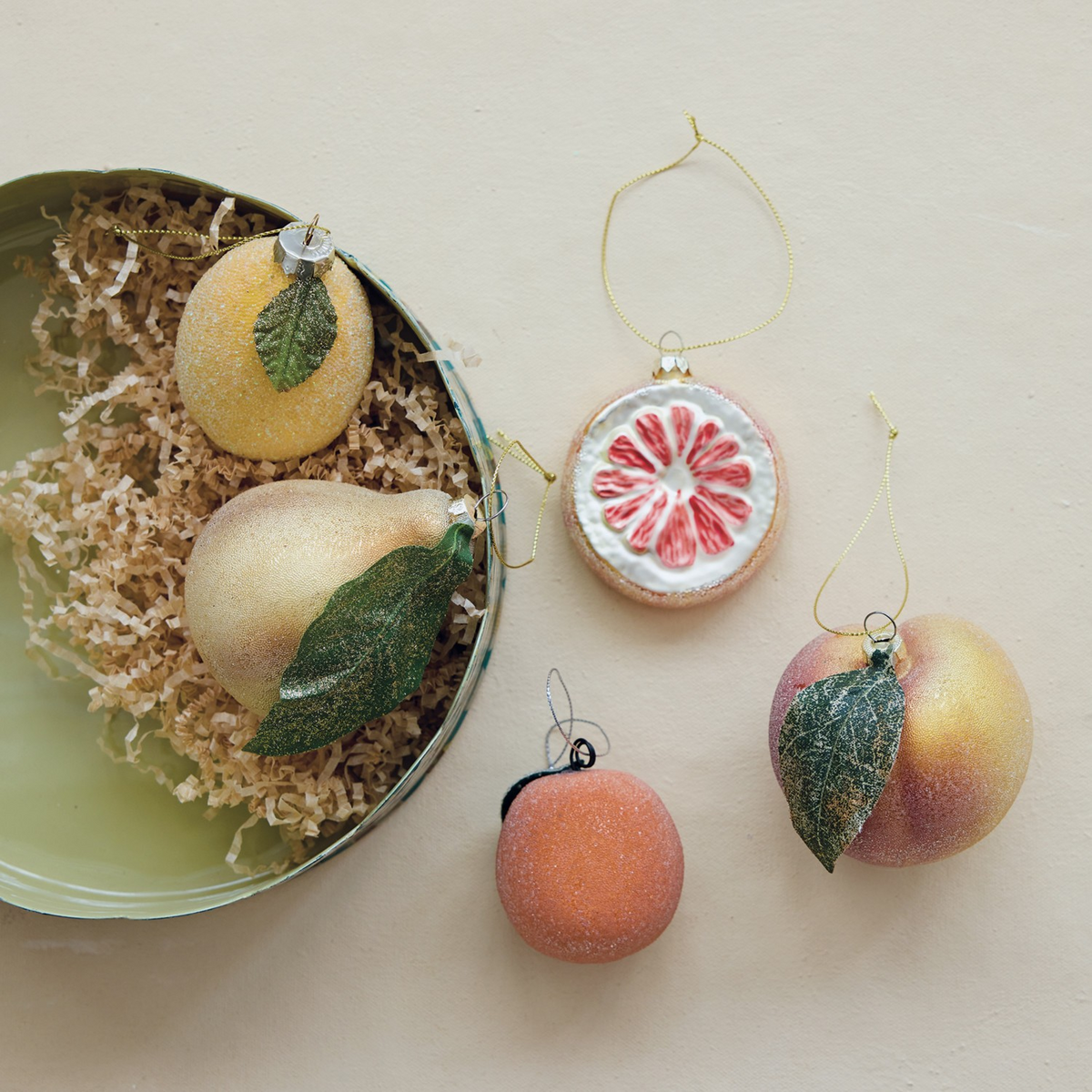 Hand-Painted Paper Mache Orange Ornament