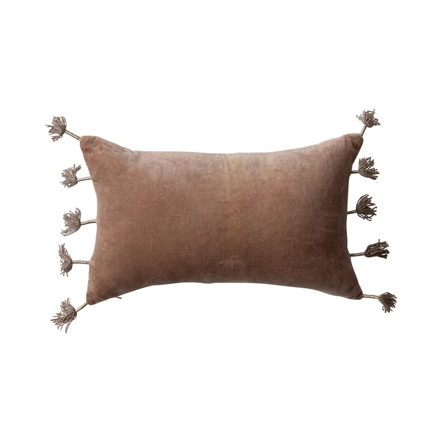 Mocha Velvet Lumbar Pillow