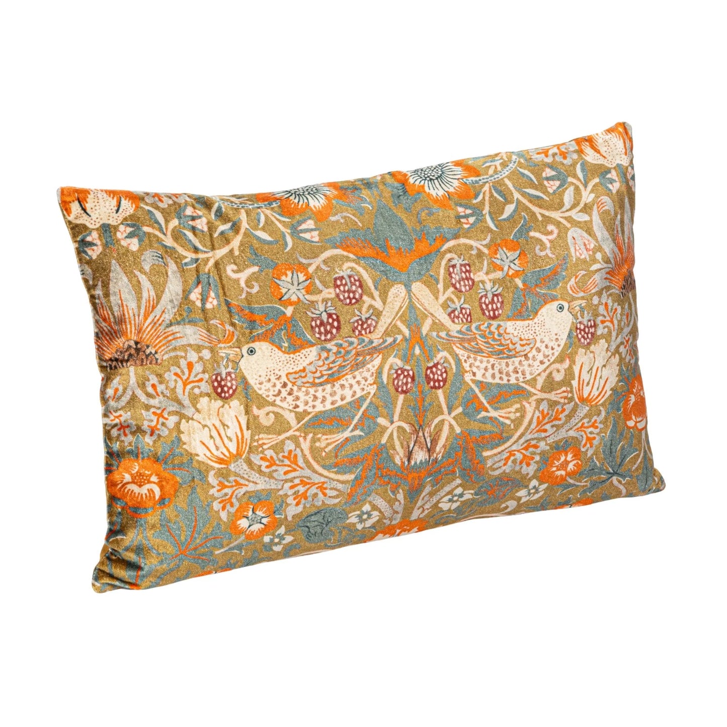 Birds of Flowers Velvet Pillow