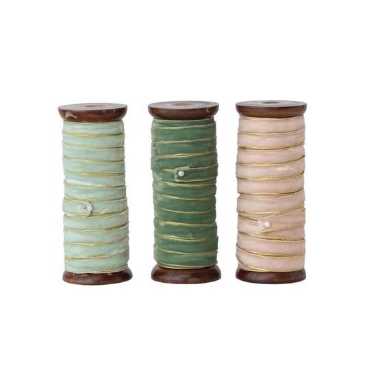 10 Yard Velvet Ribbon w/ Metallic Edge