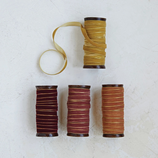 10 Yard Velvet Ribbon w/ Metallic Edge