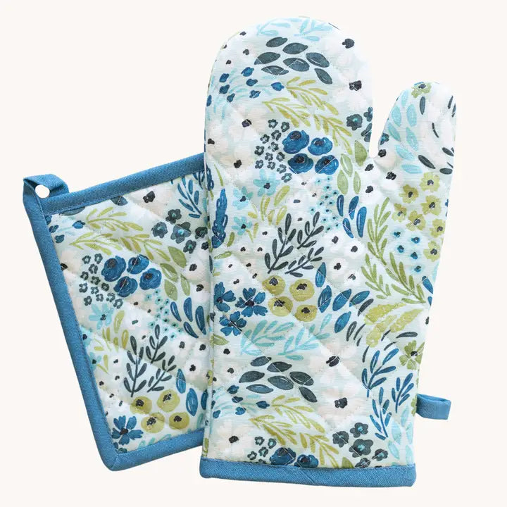 Waterfall Floral Oven Mitt & Pot Holder