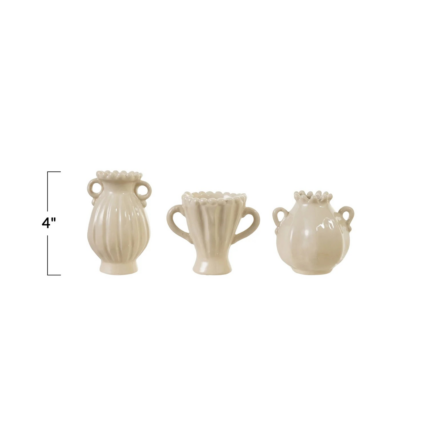 Cream Mini Stoneware Vases