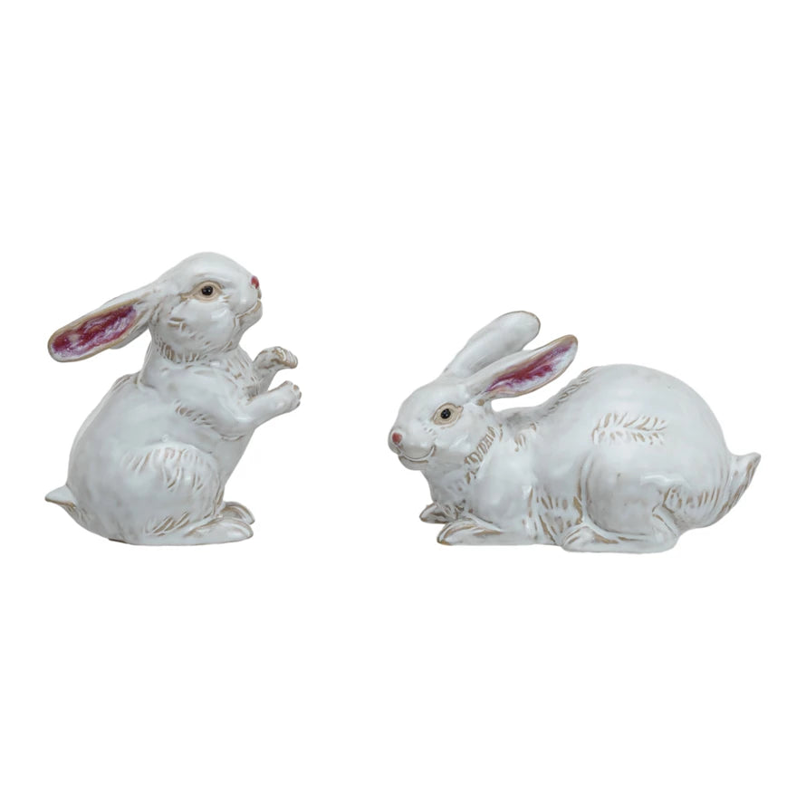 White Stoneware Rabbit