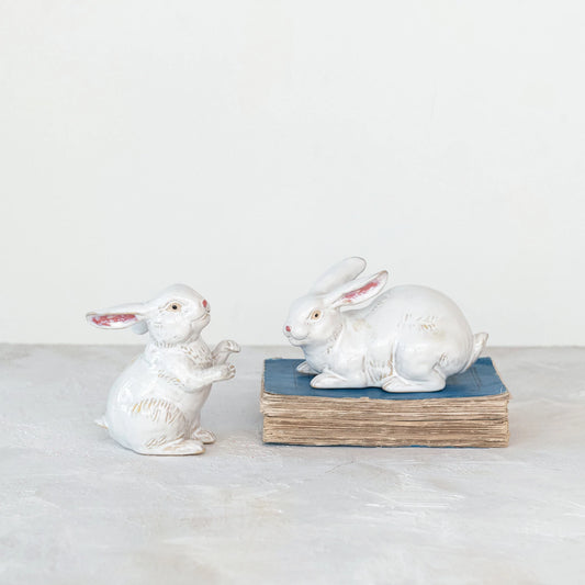 White Stoneware Rabbit