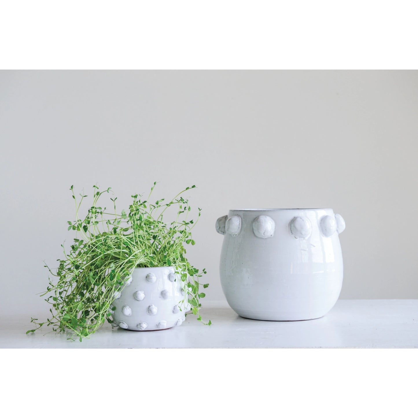 White Hobnail Planter