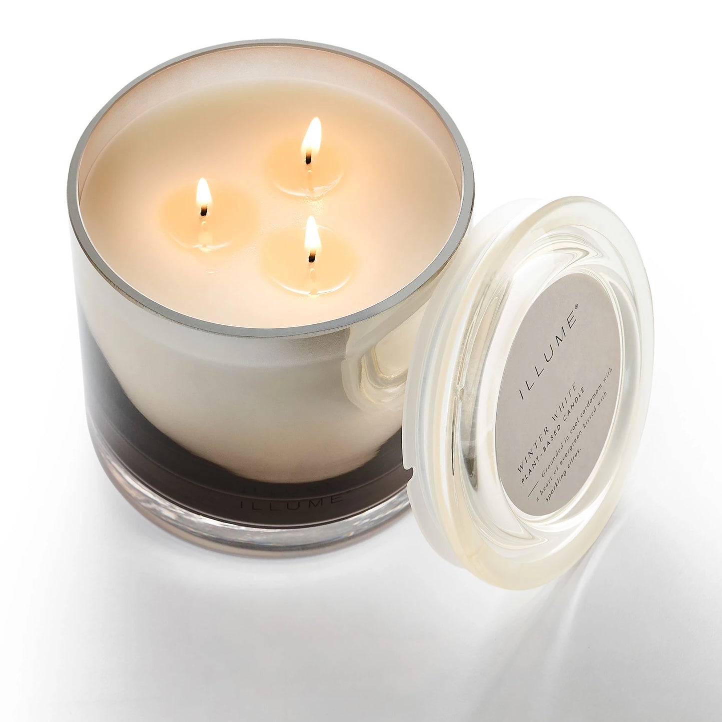 Statement Glass Winter White Candle