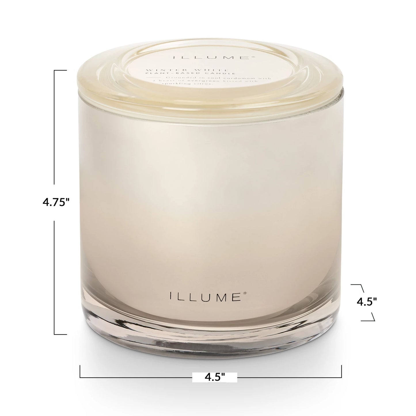 Statement Glass Winter White Candle