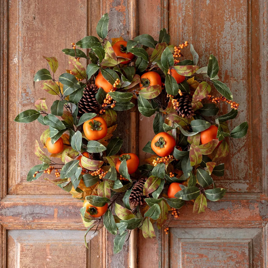 Autumn Persimmon Wreath