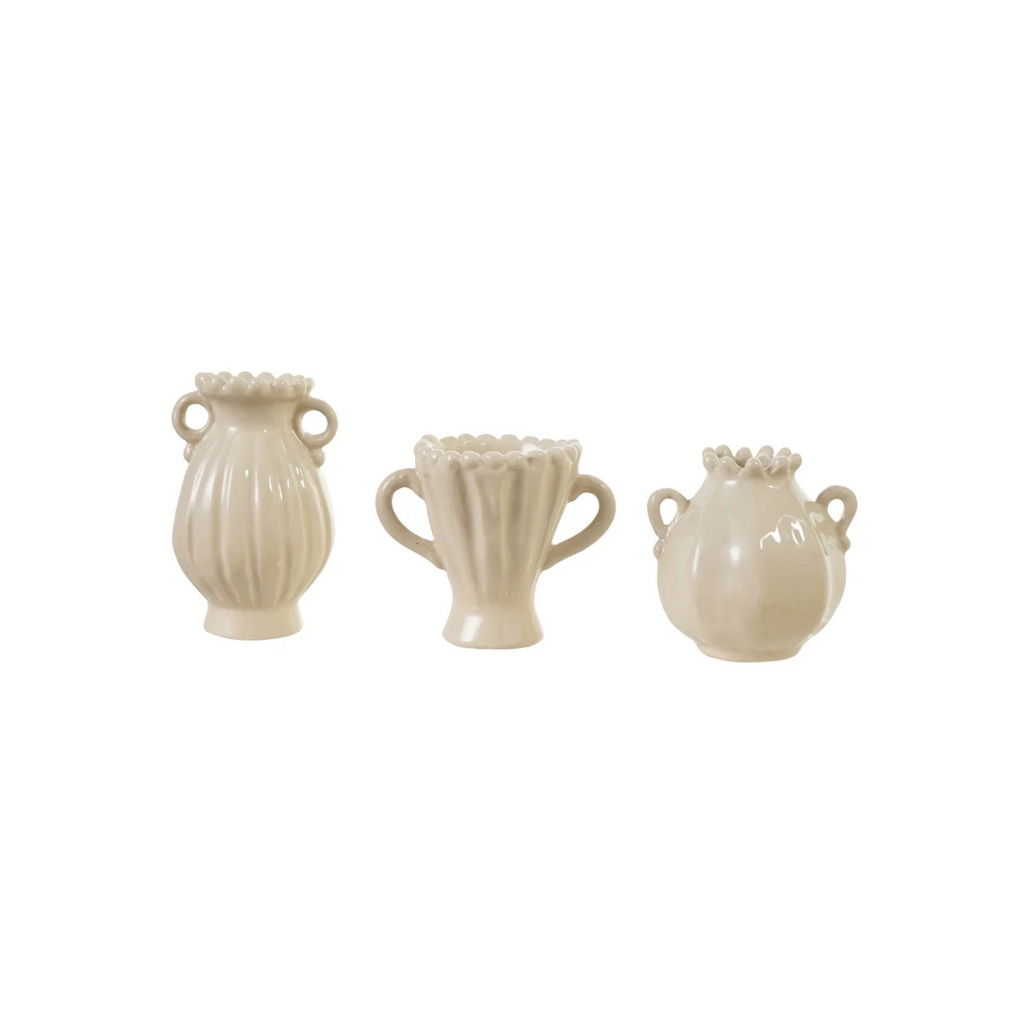Cream Mini Stoneware Vases