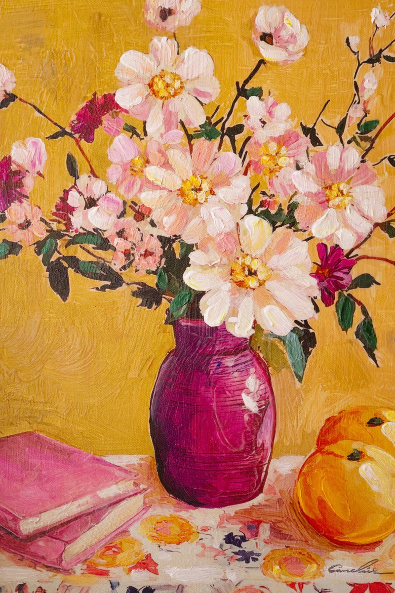 Yellow Floral Still-Life Painting