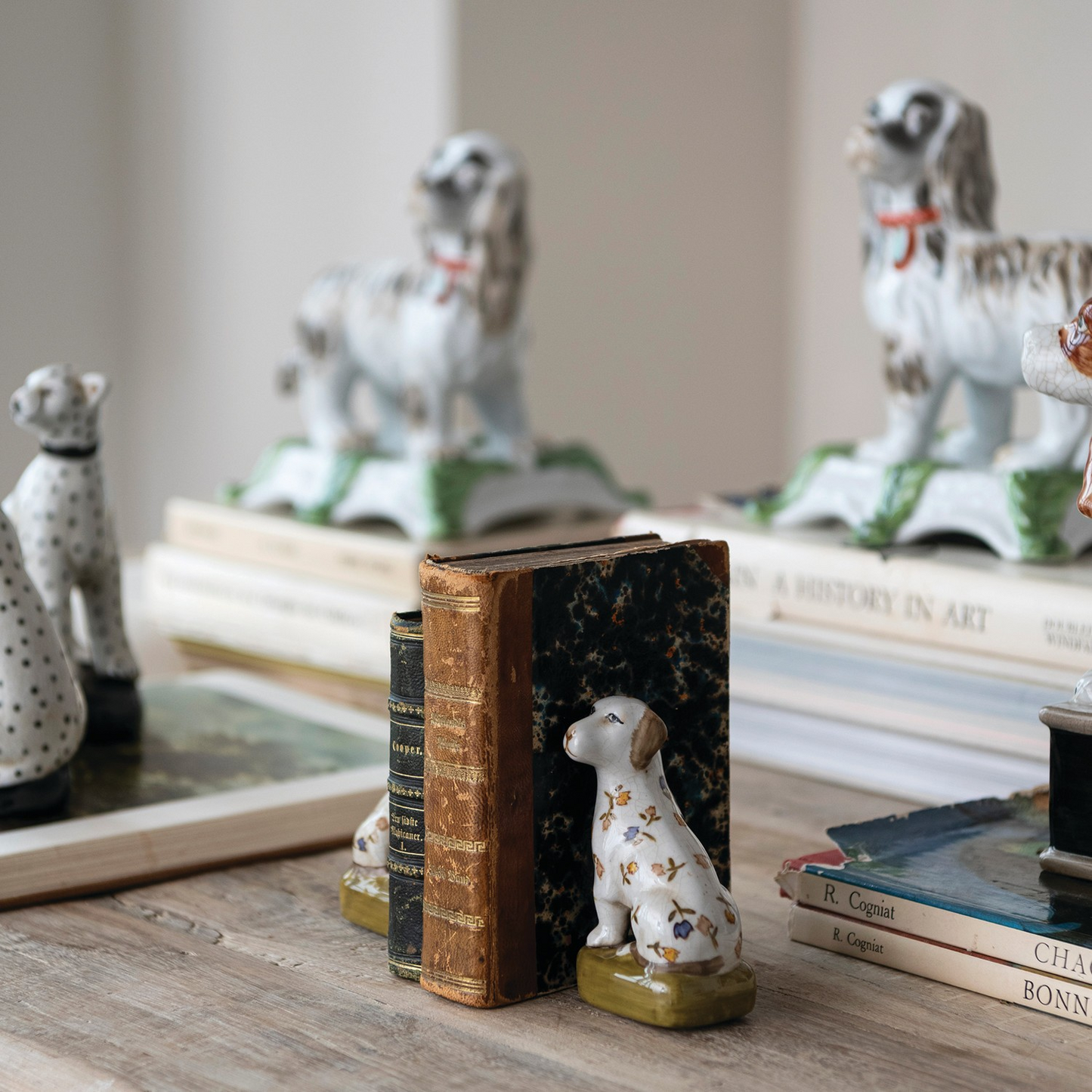 Hand-Painted Floral Dogs