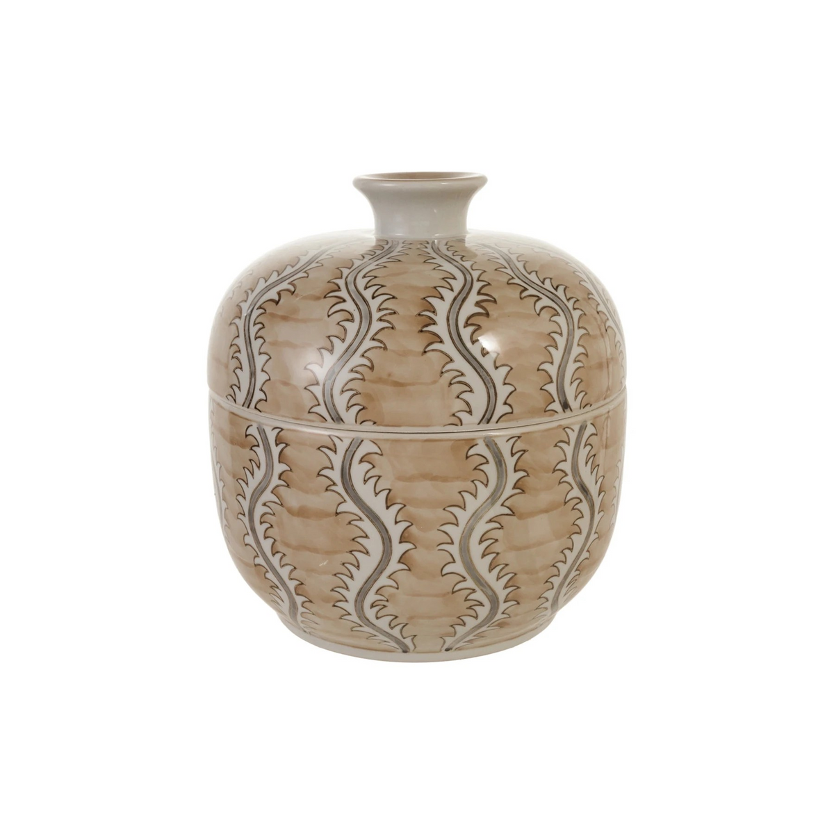Hand-Painted Stoneware Jar