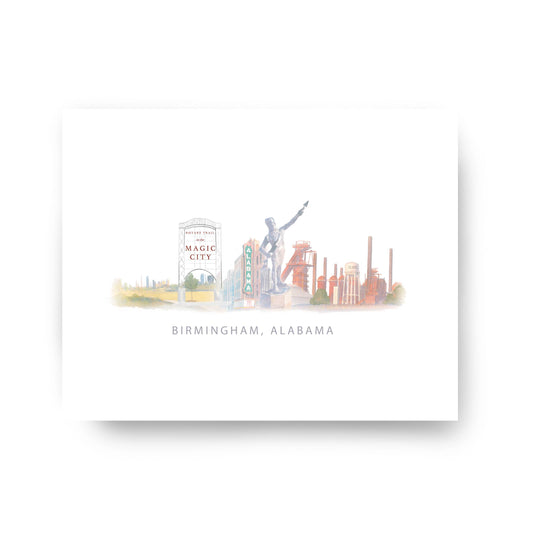 Birmingham Skyline Print