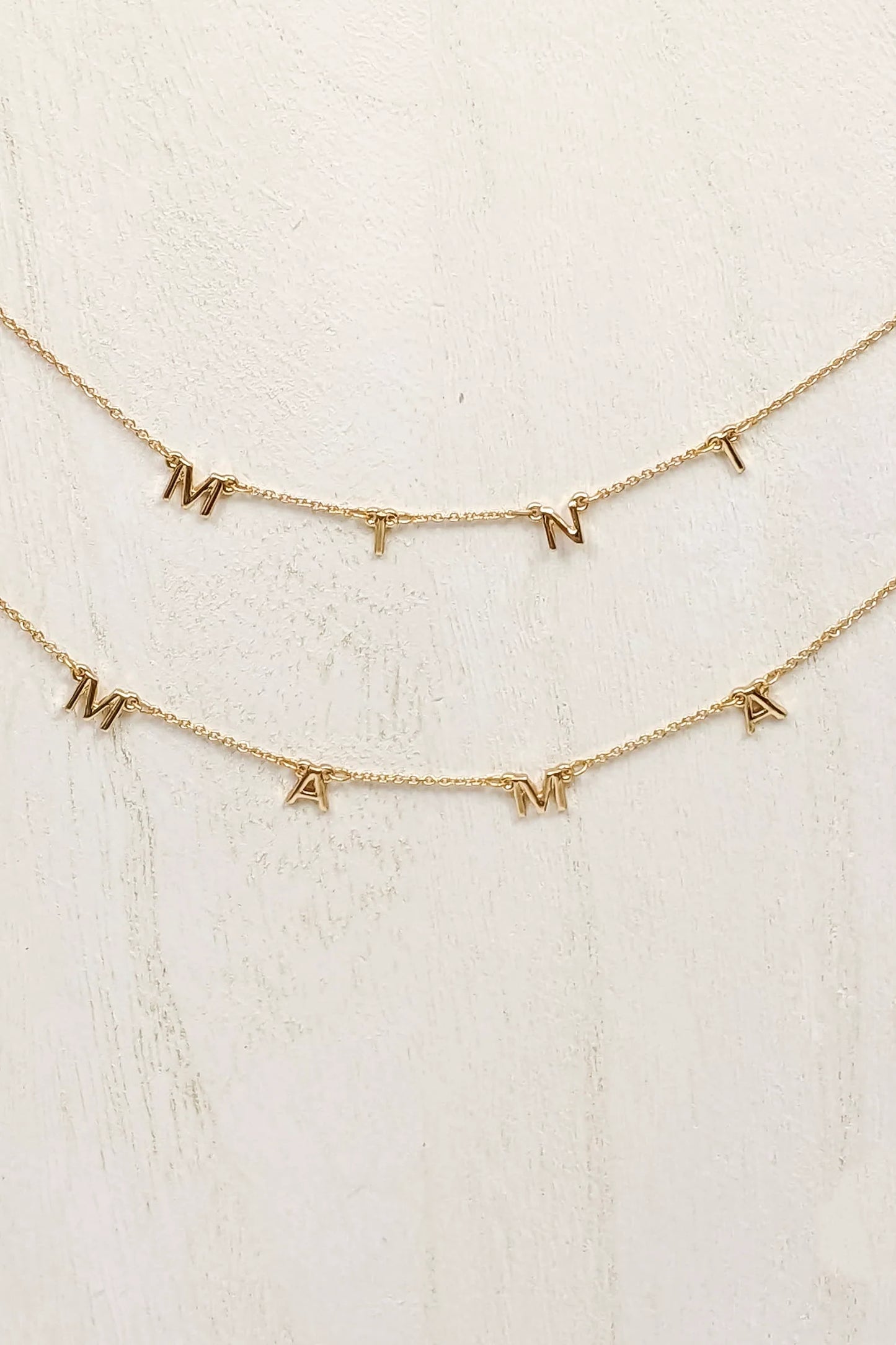 Gold Mama & Mini Necklace Set.