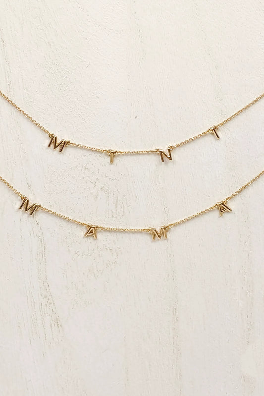 Gold Mama & Mini Necklace Set.